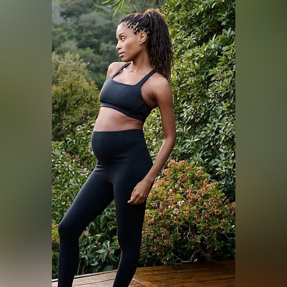 NWT FRE PEOPLE MOVEMENT X HATCH Never Better Square Neck Maternity Bra - Black